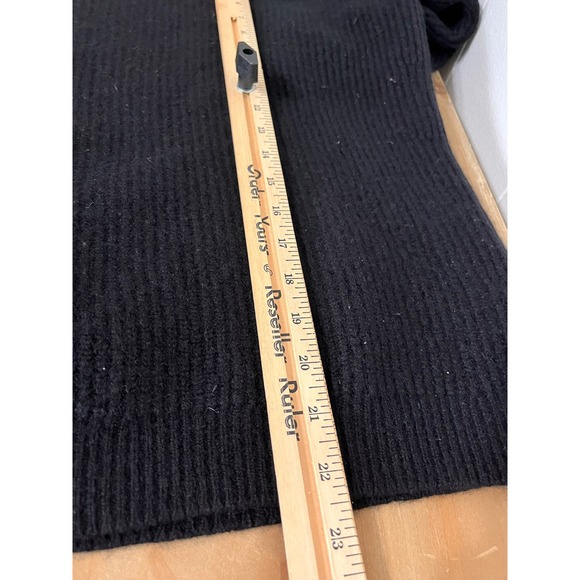 Jenni Kayne Black Ribbed V Neck Cashmere Wool Blend Sweater M - Picture 5 of 8